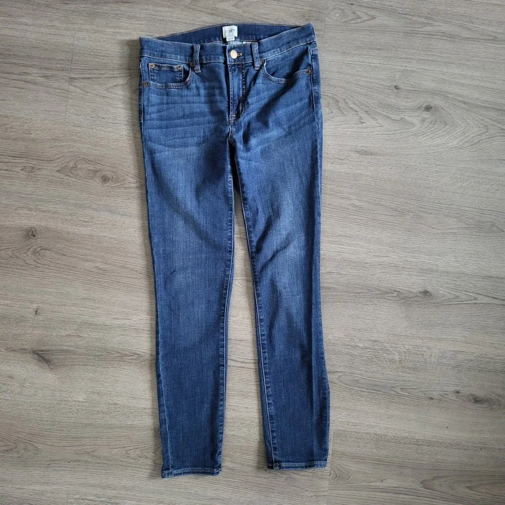 J.Crew Womens Skinny‎ Jeans Medium Wash Blue Denim Size 28 Mid Rise Slim Fit